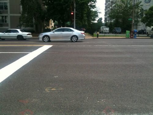 For years there was no pedestrian signal or crosswalk to cross Olive at 16th.  