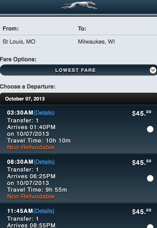 A one-way ticket to Milwaukee is just $45