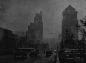 "Mist and smoke hung over St. Louis on this day in January more than year after Black Tuesday however the smoke lifted within a hour." Missouri Department of Natural Resources