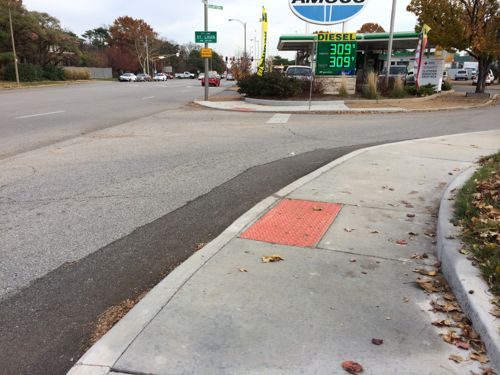 Looking east across the new intersection