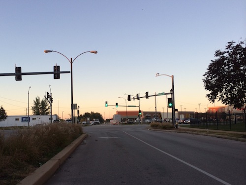 Looking south across Lafayette Ave on 14th the new grocery store is straight ahead