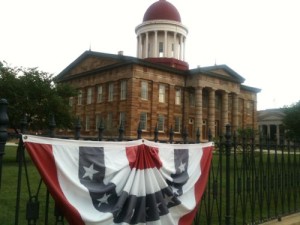 The old Illinois capital building in downtown Springfield IL