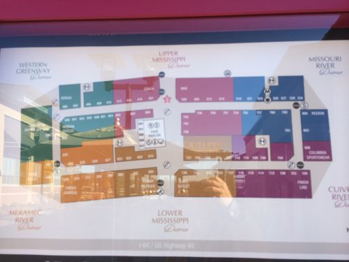 The directory shows this mall is more than a shingle corridor. The various colors represent different districts with local names like "Meramec River District" 