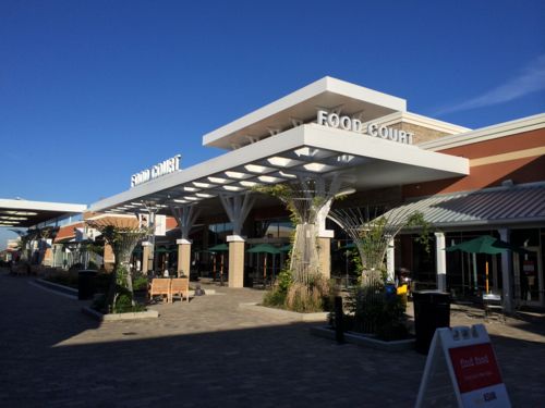 The food court building at the center