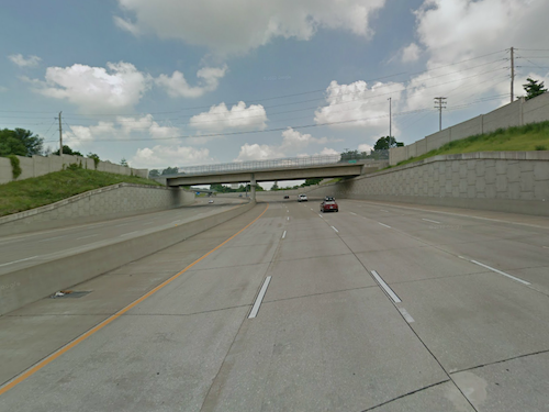 Looking west on I-364 Source: Google Streetview