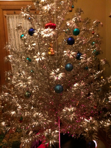 An aluminum tree at a friend's house