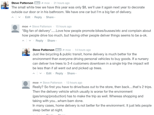 Comments on Sunday's blog post with respect to delivery, click to view post. 