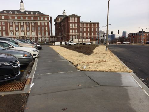 Anyone thinking about pedestrian access would've connected to the 14th & Lafayette intersection. 