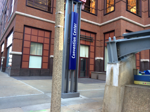 The NW corner of One Financial at 6th & Washington, adjacent to the Convention Center MetroLink station 