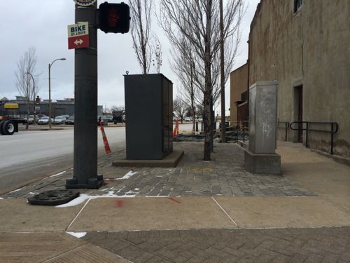 The public right-of-way on 14th at Washington Ave 