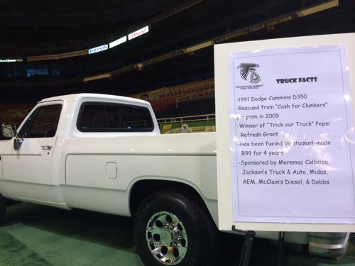 In the EcoCity area Rockwood Summit High School is showing off their 1991 Dodge Ram diesel powered by biodiesel they make from waste cooking grease.  