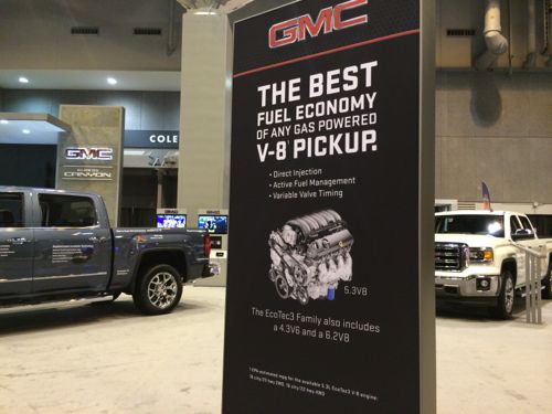 Back over at the GMC display we see the importance of fuel economy