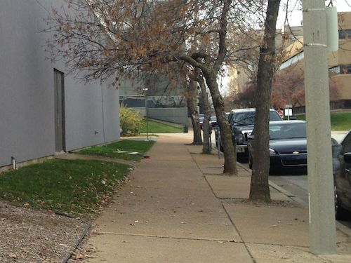 The block between 10th & 11th remains, the back of the Ramada on the south and surface parking on the north.  