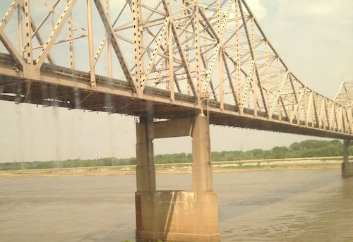 The MLK Bridge viewed from an Amtrak train in 2012