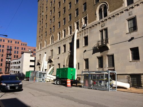 Equipment on 16th street next to the YMCA/Centenary Tower building