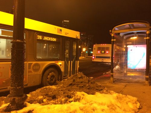 All the bus stops/shelters had been cleared as well allowing us the use various CTA bus lines
