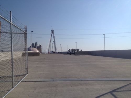 Looking east from a ramp in September 2013 before the I-70 to Tucker ramp opened. 