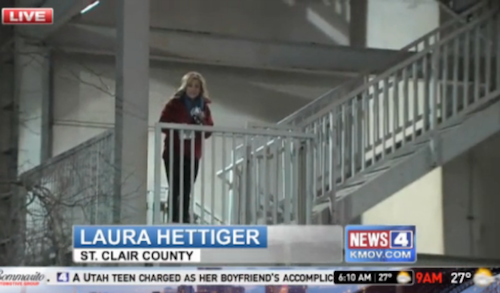 The reporter broadcasting from the East Riverfront MetroLink light rail station said the "...$500,000 would transform this station..."