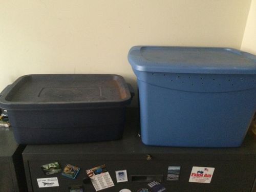 Our original bin (left) and 2nd bin (right)