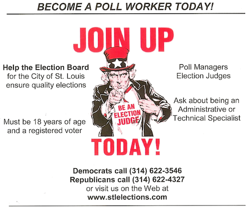 Click image for information on becoming a poll worker. 