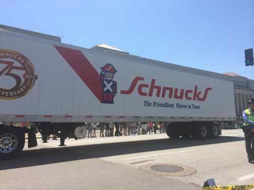 Schnucks parade entry was an undecorated semi 