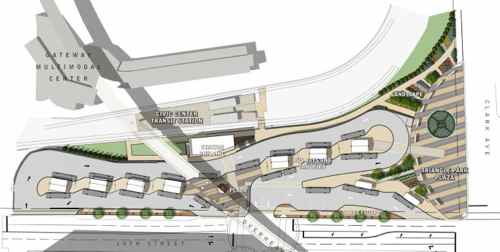 Plans for the new Civic Center MetroBus transfer facility were made available. 