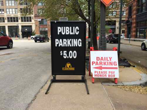 And naturally, a sign blocking the narrow sidewalk I use along the west side of 16th St.  