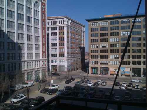 In December 2008 the lot was generally full, as seen from our balcony