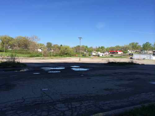 Looking out at the massive parking lot