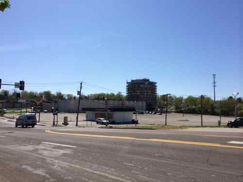 Looking at the tower from Chambers Rd & Castle Dr