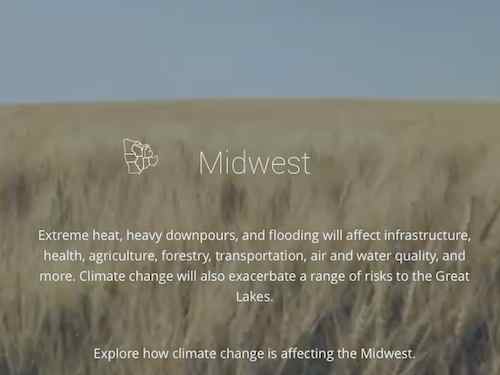 From Climate Change report issued May 6, 2014. Click image to view Midwest region