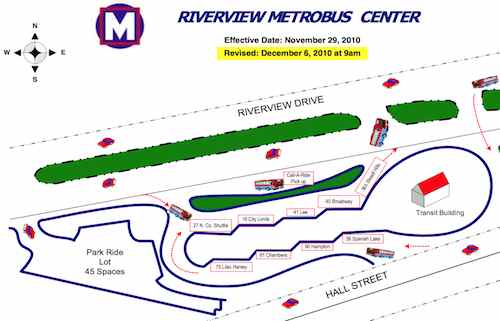 Diagram of the Riverview Transit Center, click image to view original via Metro