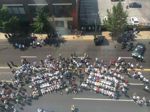 The open house began while the festivities were still going on outside. We started at the top, 7th floor, and worked our way down floor by floor. 