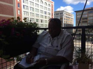 Recorder of Deeds candidate Edward McFowland on my balcony on Wednesday July 16, 2014