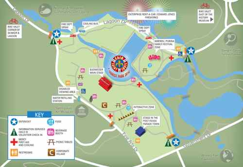 Layout of the fairgrounds within Forest Park