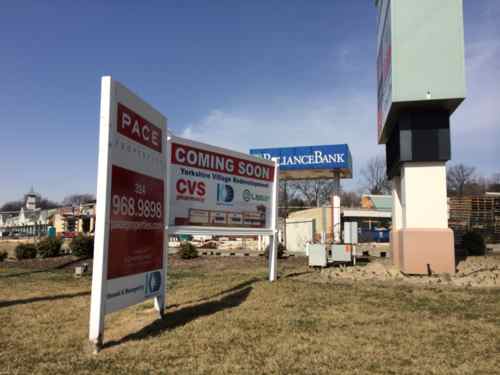 The new building is a CVS. Disclosure: we'd bought a small number of shares a month earlier when they announced they'd stop selling cigarettes. 