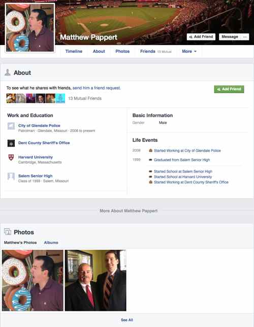 Matthew Pappert's Facebook & Twitter accounts have since been deleted 