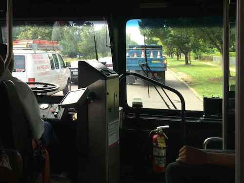 Monday morning traffic was busy on West Florissant as people wanted to see the damage