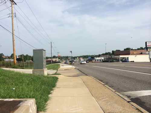 Looking north from in front of the Ameren substation 