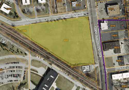 Map of the site consisting of two parcels, both owned by Emerson 