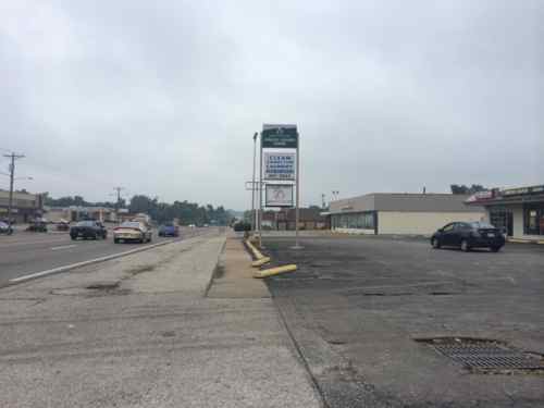 The streetscape design is pure 1960s, lacking anything that would appeal to a pedestrian 