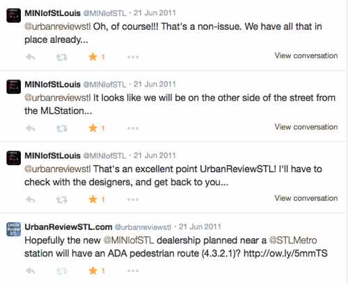 Twitter conversation in June 2011