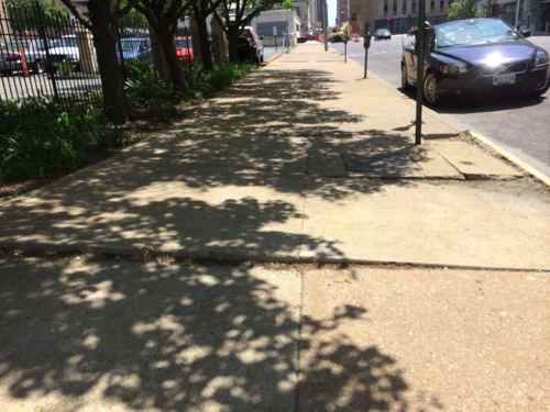 One of the photos I sent showed bucked sidewalk sections, the raised edges were hard to pass over in my wheelchair and a trip hazard for others.  