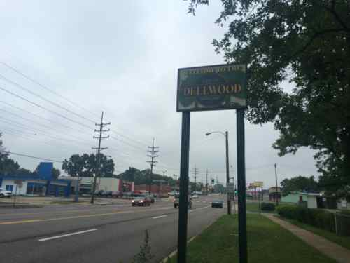 Just past the bus stop is the  Dellwood city limits, W. Florissant returns to being commercial.