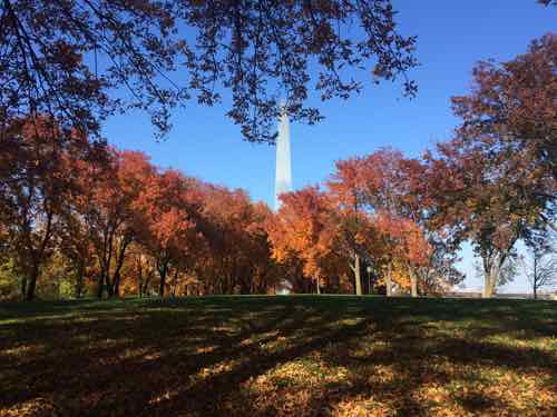 View looking north from south of the Arch