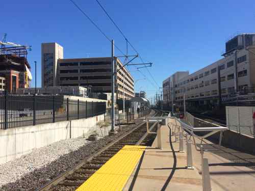 Looking east toward Taylor from the CWE MetroLink platform