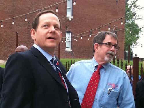 Mayor Slay & Dave Renard before the speeches & ribbon cutting 