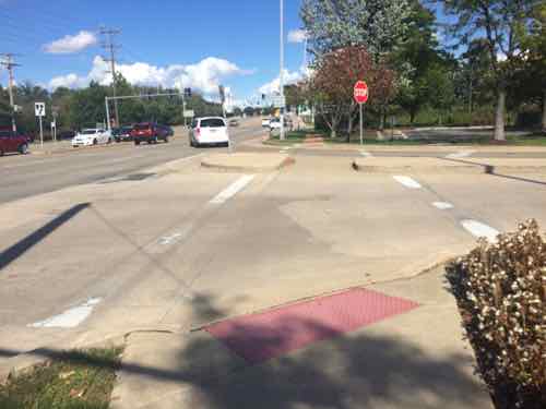 A decent sidewalk runs along Clayton Rd and includes one bus stop I previously mentioned, but no accessible route into the site