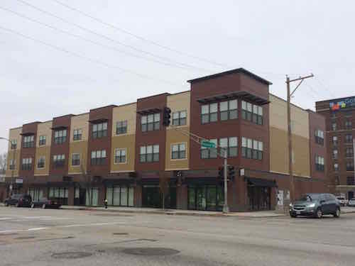 December 2014: The finished building at Delmar & Hamilton, click for map