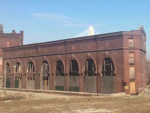 The Laclede Power building, just North of the Ashley Street Power House, is a contributing building in a small historic district. 